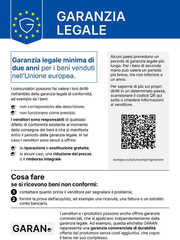 Avviso UE: garanzia legale
